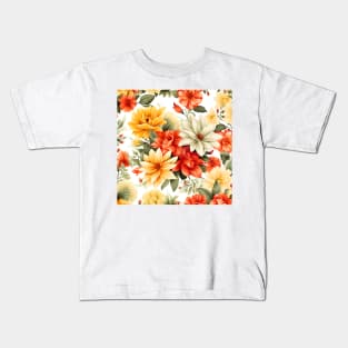 Bright Summer Flowers Kids T-Shirt